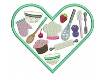 Stickdatei - Herz Backen